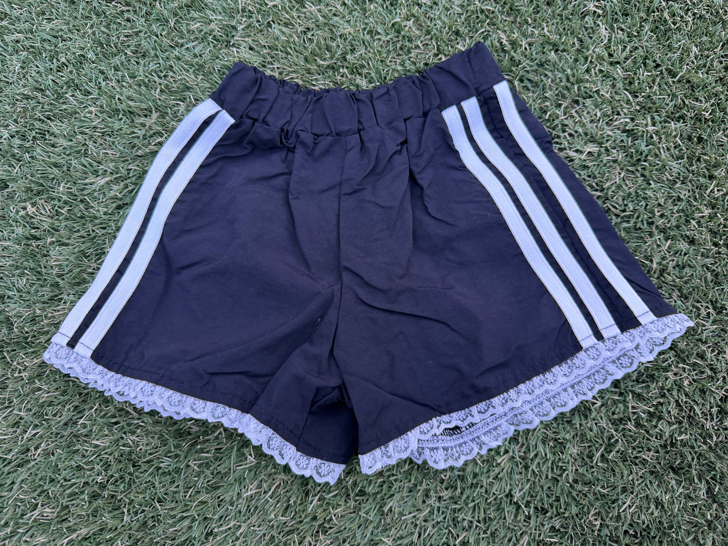 Black nylon track short