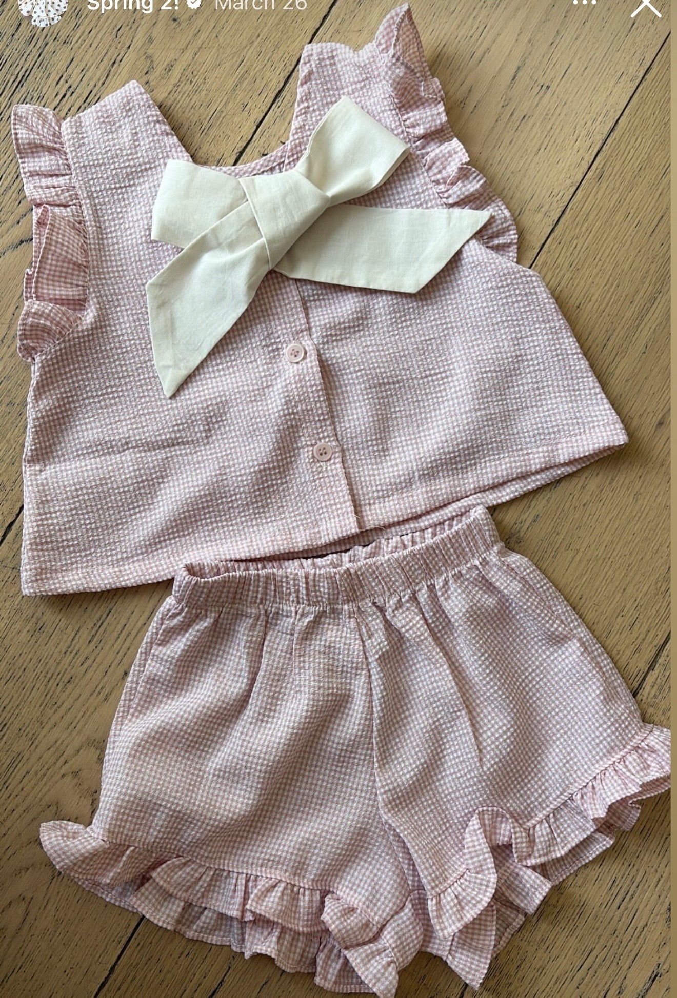 gingham bow back set