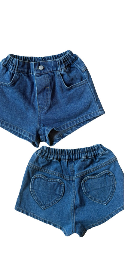 heart denim shorts