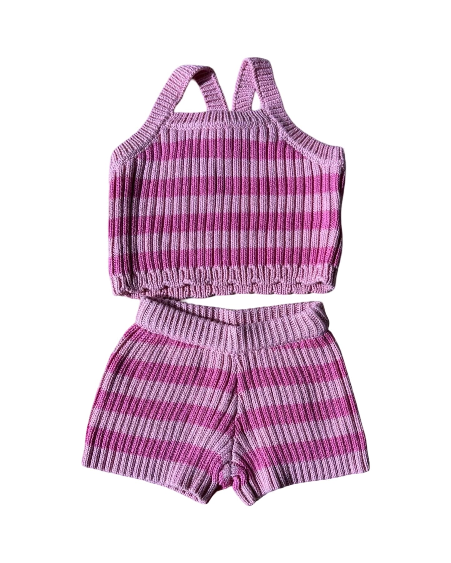 pink knit set