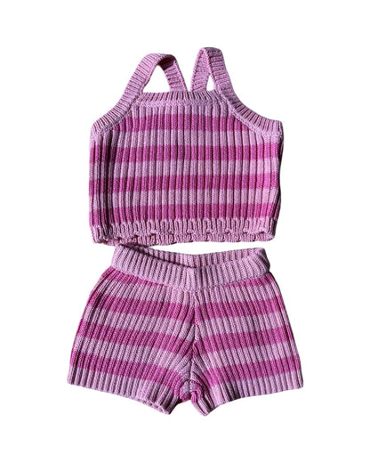 pink knit set