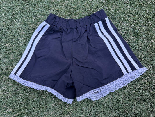 Black nylon track short
