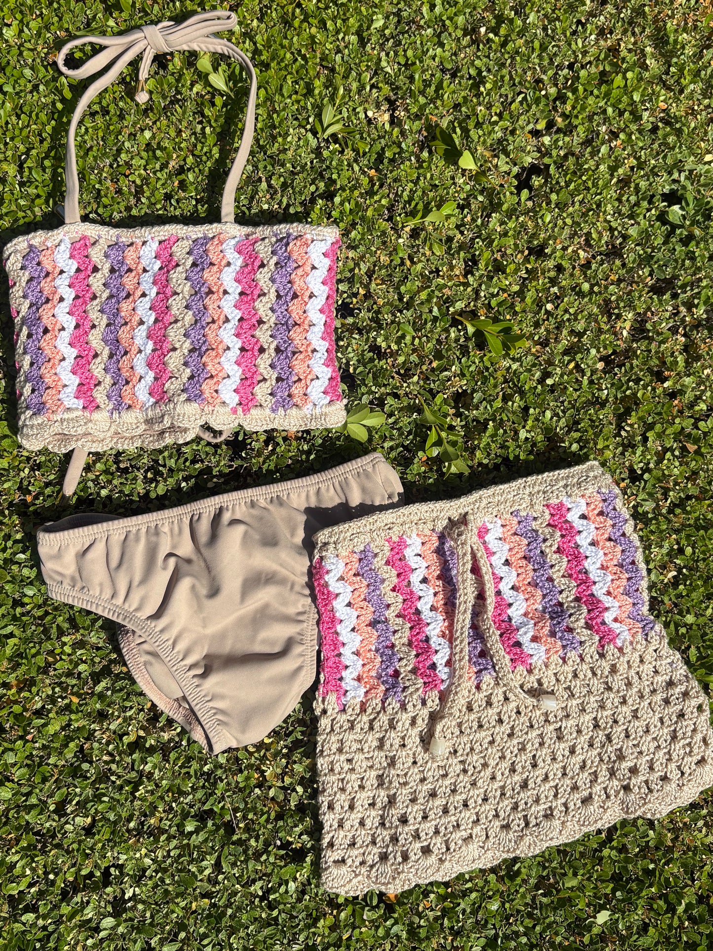 Seaglass crochet bikini set