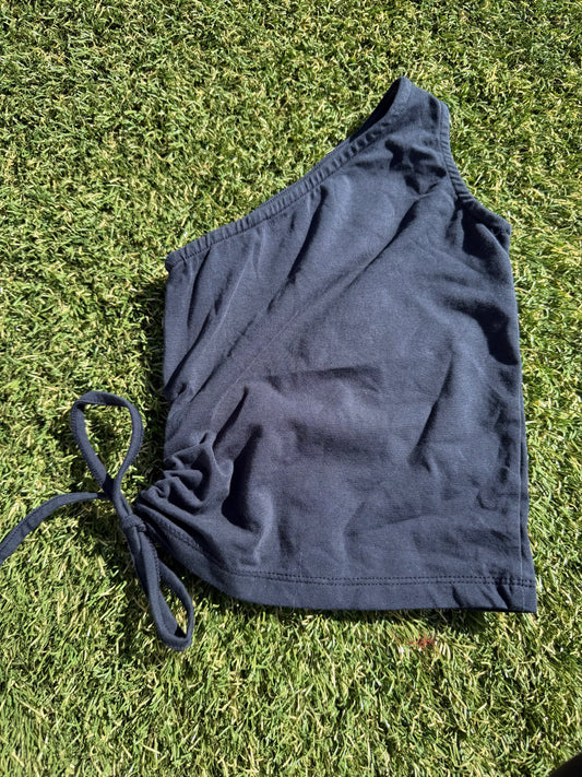 One shoulder tie top
