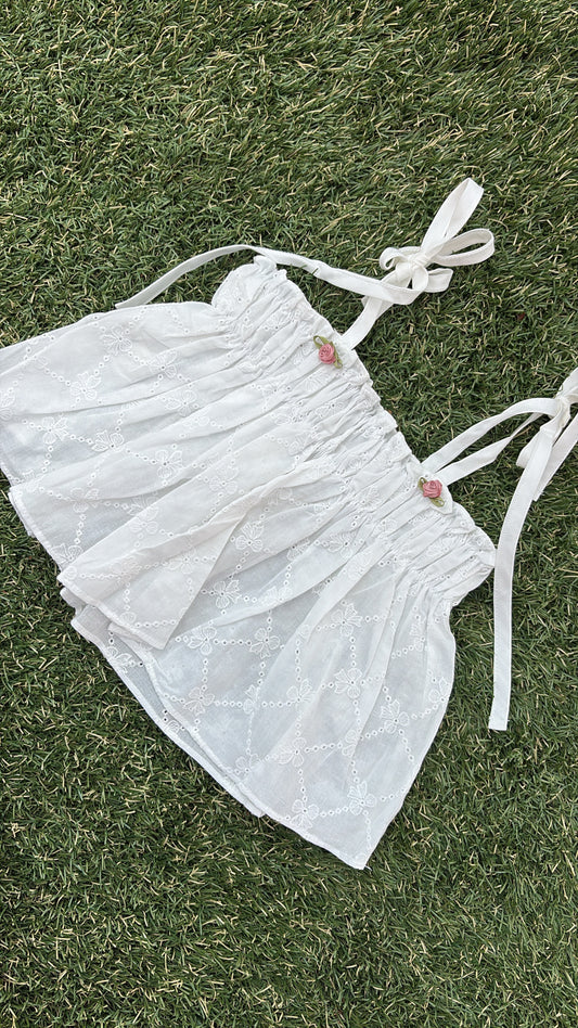 Embroidered tie tank