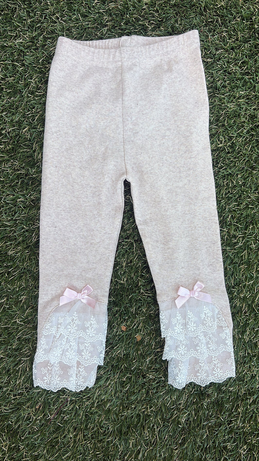 Oatmeal ribbon leggings